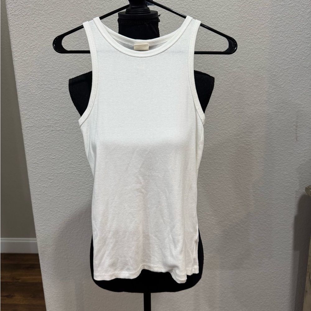 H&M White Sleeveless Tank Top